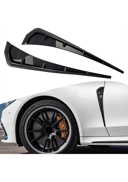 Evrensel Araba Mudguard Yan Havalandırma Dekoratif Çıkartmalar, Hava Akışı Giriş Deliği Izgara Aksesuarları, Abs Karbon Fiber (Yurt Dışından) fırsatları