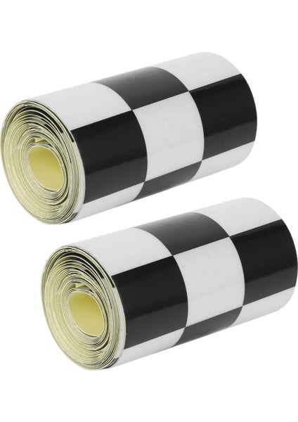 2x 3 Inç Siyah/beyaz Damalı Çıkartılı Teyp Araba Motosiklet Bisiklet Tank Çıkartma (Yurt Dışından)