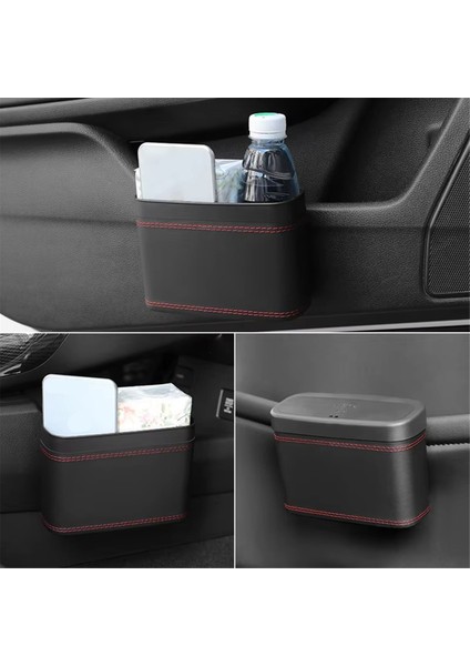 Araba Çöp Kutusu - Asma Araç Çöp Çöp Parkması, Kare Presleme Tipi, Otomatik Saklama Kutusu, Plastik (Yurt Dışından) fırsatları