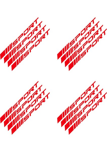 Spor Çıkartma Çıkartma Tekerlekleri Jantlar Yarış Araba Sticker Kendi Yapışkan Araba Kapısı Jantlar Tekerlek Göbek Çıkartma Aksesuarları 16PCS, Kırmızı (Yurt Dışından)