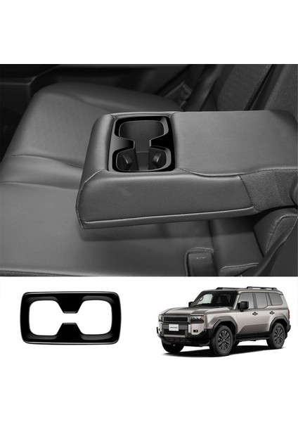Araba Arka Kol Dayama Kapağı Su Bardağı Tutucu Çerçeve Arka Fincan Tutucu Döşeme Etiketi Toyota Prado LC250 2024 Parlak Siyah (Yurt Dışından) fiyatları