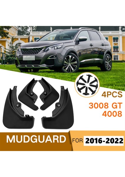 4pcs Araba Çamurlu Çamur Anti-Splash Çamur Muhafızları Peugeot 3008 Gt 4008 2016-2022 Için Ön Arka Çamurluk Tekerlek Çamurlukları (Yurt Dışından) indirimleri