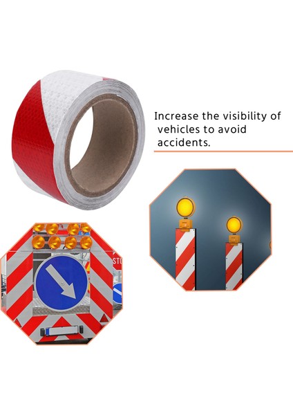 10M x 5cm Güvenlik Uyarı Bandı Yansıtıcı Bant Kendi Kendinden Yapışkan Bant Yansıtıcı Şerit Trafiği Yansıtıcı Çıkartmalar Renk: Kırmızı + Beyaz (Yurt Dışından) modelleri