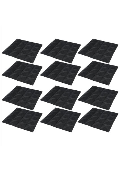 12 Pc -Soundproseing Köpük Ses Emilim Piramit Stüdyosu Duvar Panelleri (Yurt Dışından)