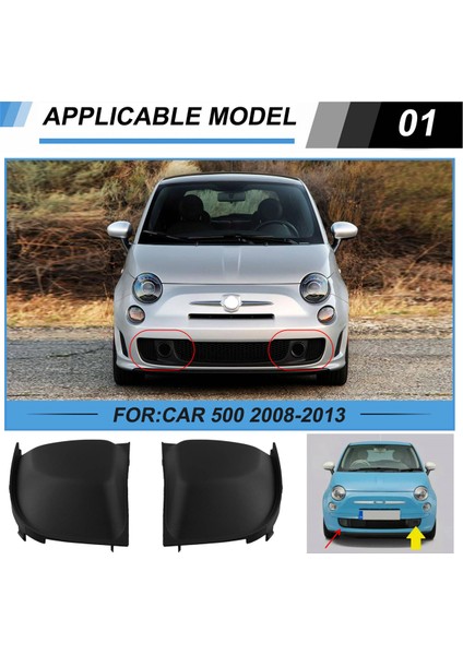 Araba Ön Tampon Kapağı 735455037 Fiat Için 735455039 500 2008-2013 Ön Tampon Alt Izgara Kapağı (Yurt Dışından) fırsatları