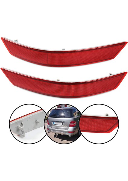 Arka Tampon Kırmızı Işık Reflektör Lensi Mercedes-Benz ml Sınıfı W164 ML320 ML350 ml 5501648200374 1648201574 (Yurt Dışından) indirimleri