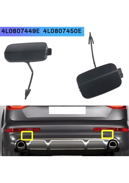 1 Çift Sol ve Sağ Arka Tampon Çekme Kanca Göz Kapağı Audi Q7 2010-2015 Için Boyasız 4L0807449E 4L0807450E (Yurt Dışından) fırsatları