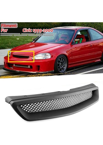 Mat Balck Ön Motor Kapak Mesh Grille Honda Civic Ek Cx Için Grille Grille Cx Dx Ex Hx Lx Tip R 1999-2000 (Yurt Dışından) fiyatları