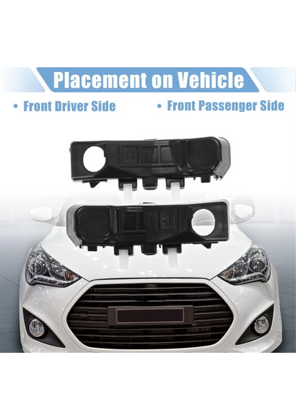 Hyundai Veloster Için 1 Çift Ön Tampon Braketi 2012-2017 86514-2V000 86513-2V000 Sol Sürücü ve Sağ Yolcu Tarafı (Yurt Dışından) fırsatları