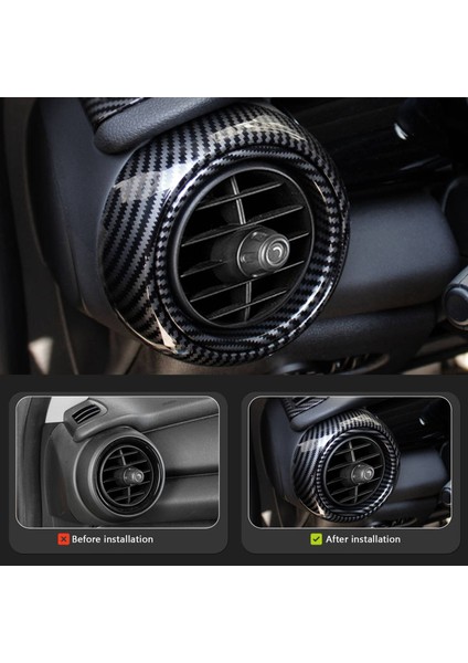 Araba Gösterge Tablosu Yan Hava Havalandırma Dekorasyon Yüzük Kapağı Trim Araç Çıkartma Mini Cooper Için Karbon Fiber Stil F55 F56 F57 (Yurt Dışından) modelleri