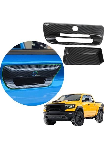 Dodge Ram Için 1500 Trx 2023 2024 Arka Bagaj Bagaj Kapağı Kapı Kapak Döşeme Araç Dış Aksesuarlar - Abs Karbon Fiber (Yurt Dışından) modelleri