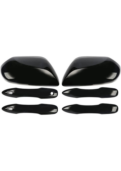 Yan Kapı Aynası Kapakları + Kapı Kolu Kapakları Toyota Camry 2018 2018 2019 2020 2021 2022 2023 Aksesuarları (Siyah) (Yurt Dışından)