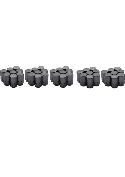 80 Adet Lastik Gövde Valf Kapakları Tekerlek Valfini Kaplar Araç Toz Geçirmez Lastik Kapağı, Altıgen Şekli Titanyum Gri (Yurt Dışından)