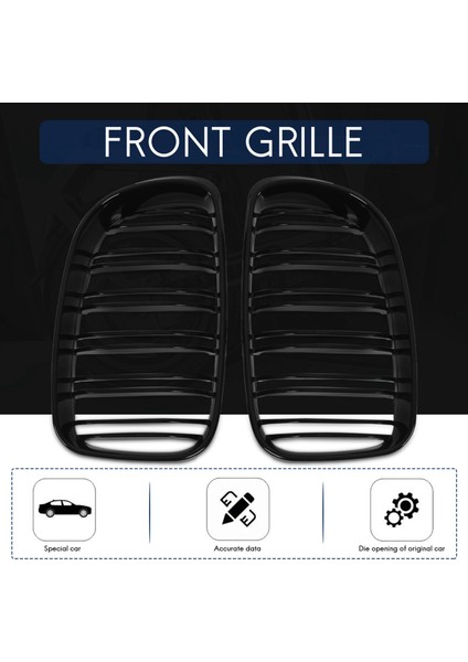 2x Parlak Siyah Çift Çabuk Ön Böbrek Izgara Bmw E81 E87 E82 E88 120I 135I Seçilmiş 2007-2011 (Yurt Dışından) modelleri