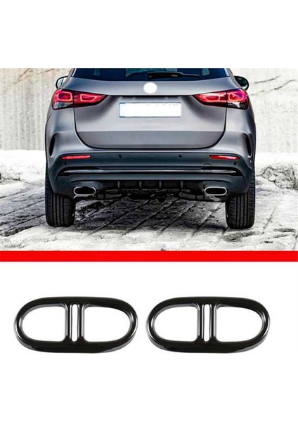 Paslanmaz Çelik Araba Arka Egzoz Kuyruk Borusu Kapak Mercedes-Benz Gla/glb 2020-2021 Susturucu Dekorasyon Çerçevesi (Yurt Dışından) indirimleri