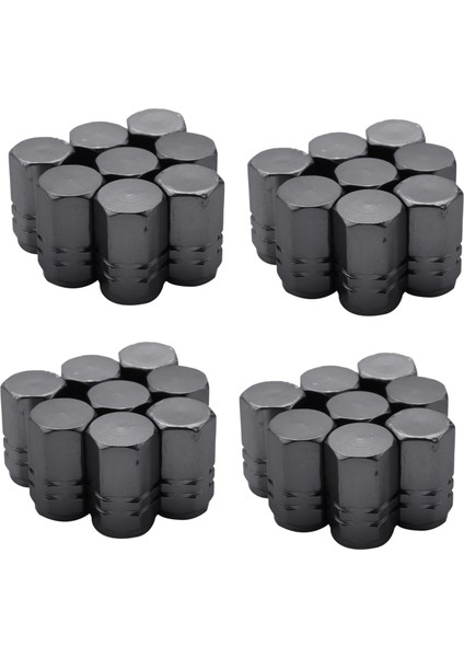 32 Parça Lastik Kök Valf Kapakları Tekerlek Valf Kapakları Araç Toz Yumlu Lastik Kapağı, Altıgen Şekli Titanyum Gri (Yurt Dışından)
