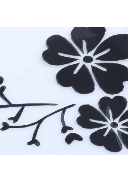 2x Siyah Çıkartma Araç Çiçek Sticker Su Geçirmez Çıkarılabilir Deco Araç Çizgileri Kapak (Yurt Dışından) fırsatları