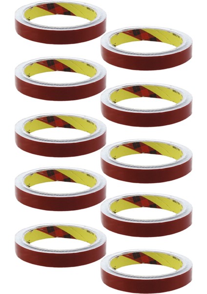 10X Güçlü Çift Taraflı Süper Yapışkan Köpük Bant Rulosu Araç Arabası Için, Kırmızı 15MM x 3m (Yurt Dışından)