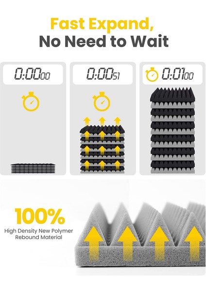 12 Paket Kendinden Yapışkan Ses Geçirmez Köpük Panelleri 2X12X12 Inç Piramit Tasarım Akustik Köpük, Ev Stüdyosu, Siyah + Gri (Yurt Dışından) fiyatları