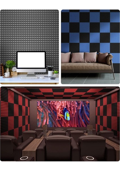12 Paket Kendinden Yapışkan Ses Geçirmez Köpük Panelleri 2X12X12 Inç Piramit Tasarım Akustik Köpük, Ev Stüdyosu, Siyah + Gri (Yurt Dışından) fırsatları