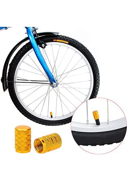 4x Alaşımlı Lastik Valf Kapağı, Bisiklet, Motosiklet ve Schrader Valflı Araba, Altın (Yurt Dışından) modelleri