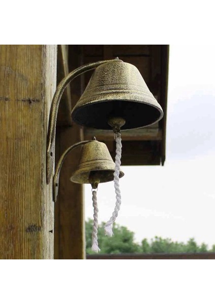 1pcs Büyük Vintage Dökme Demir Kapı Zili Ferforje Duvar Dekorasyon Kolye Ev Bahçe Sundurma Çıngırak Dekorasyon (Yurt Dışından) indirimleri