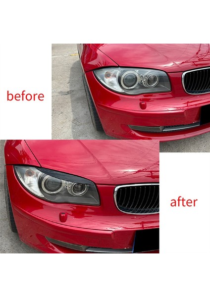 Araba Parlatıcı Siyah Far Lambası Kaşları Bmw 1 Serisi E81 E82 E87 E88 2008-2013 Araba Göz Kapakları Kapakları (Yurt Dışından) modelleri