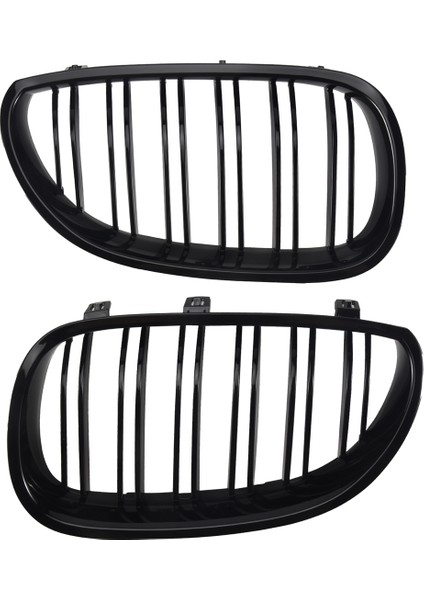 1 Çift Parlak Siyah Ön Böbrek Izgarası Çift Çıta Çift Çizgi Izgara Bmw E60 E61 5 Serisi 2003-2010 Araba Aksesuarları Coupe (Yurt Dışından)