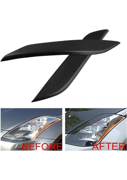2003-2008 Nissan 350Z Fairlady Z Z33 Için Siyah Karbon Fiber Far Göz Kapakları Kapakları (Yurt Dışından) fırsatları