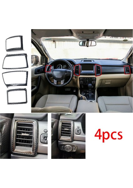 8x Karbon Fiber Merkezi Kontrol Gösterge Tablosu Hava Çıkışı Havalandırma Çerçevesi Ford Ranger / Everest 2015-2021 Aksesuarları Için (Yurt Dışından) fırsatları