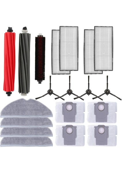 Roborock S8 Pro Ultra Robot Vakum Için Yedek Parça Kiti, Aksesuarlar Ain Yan Fırça Hepa Filtre Mop Bez Torbaları (Yurt Dışından)