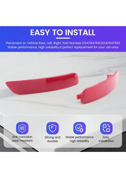 1paır Araç Başlanmızı Reflentör Trım 63147847591 63147847592 Bmw X5 F15 2012-2016 Yan Uyarı Lambası Plakası (Yurt Dışından) indirimleri