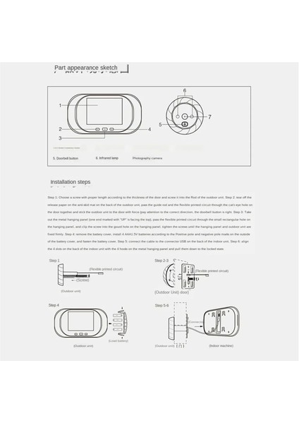 Dijital LCD 2.8inch Video Kapı Zili Peephole Izleyici Kapı Gözü Kamera 90 Derece Kapı Zili Hareket Algılama Gözü (Yurt Dışından) fiyatları
