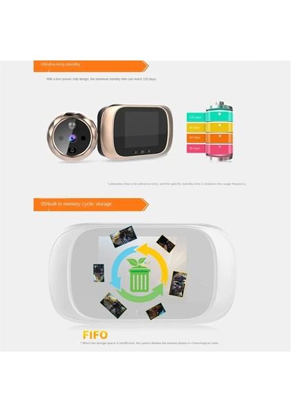Dijital LCD 2.8inch Video Kapı Zili Peephole Izleyici Kapı Gözü Kamera 90 Derece Kapı Zili Hareket Algılama Gözü (Yurt Dışından) indirimleri