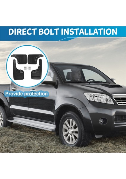 4x Ön ve Arka Çamur Flapları Sıçrama Toyota Hilux Vigo 2005 - 2014 Plastik Doğrudan Cıvata Tesisat Dış Parçaları (Yurt Dışından) indirimleri