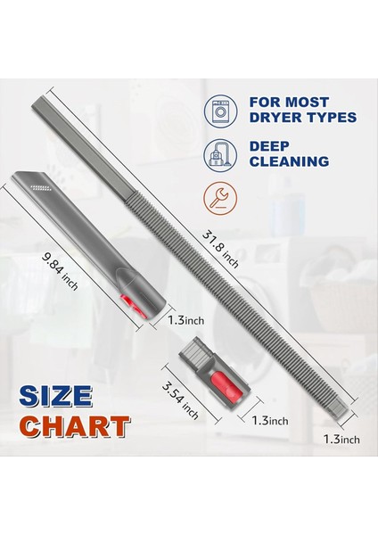 Dyson V7 V7 V8 V11 V12 V12 V15 Vakum Eki Için Kurutucu Havalandırma Temizleyici Kiti ve Crevice Aracı Derin Lint Adaptörünü Çıkarır (Yurt Dışından) fırsatları