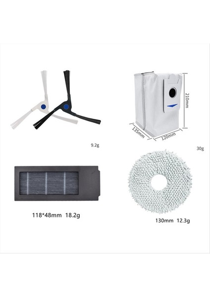 Ecovacs Için X2 Süpüren Robot X2 Pro Sarf Malzemeleri Aksesuarlar Filtre Silinme Yan Fırça Toz Torbaları (Yurt Dışından) fiyatları