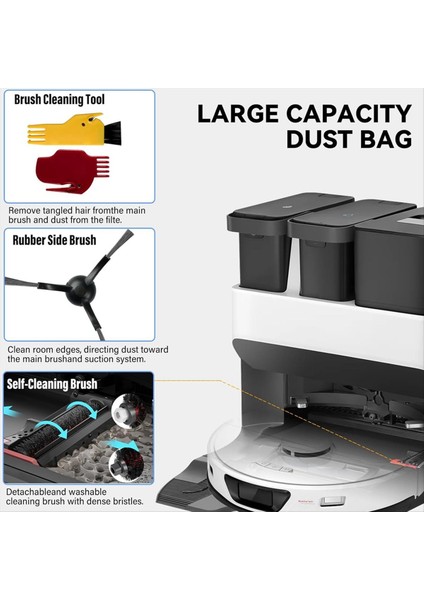 Roborock S8 Pro Uitra Yedek Parçaları Için Aksesuarlar Robot Elektrikli Süpürge Toz Torbaları ile Aksesuar Seti Ana Fırçalar (Yurt Dışından) indirimleri