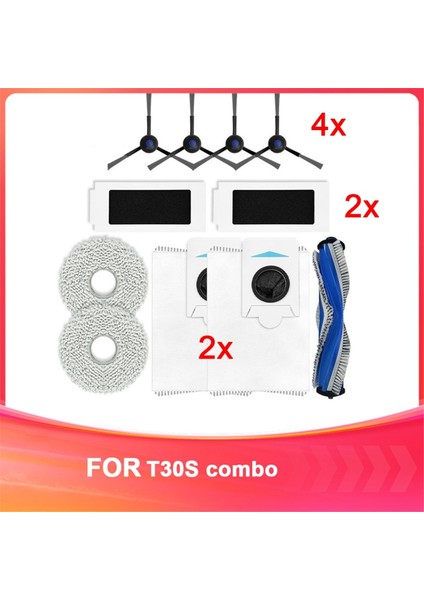Ecovacs Için Uygun T30S Combo Sweeper Aksesuarları Filtre Mop Rag Toz Torbası Süpürücü Değiştirme (Yurt Dışından)