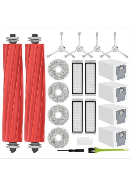 Roborock Q Revo Robot Için Robot Vakum Süpürge Ana Yan Fırça Hepa Filtre Mop Kumaş Toz Torbaları Yedek Parçalar (Yurt Dışından)