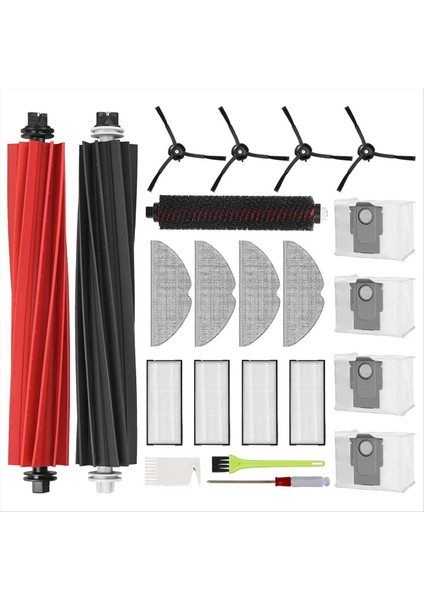 Roborock S8 Pro Uitra Için Robot Vakum Süpürücü Ana Yan Fırçalar Hepa Filtre Mop Bez Tuz Torbaları Yedek Parçalar (Yurt Dışından)