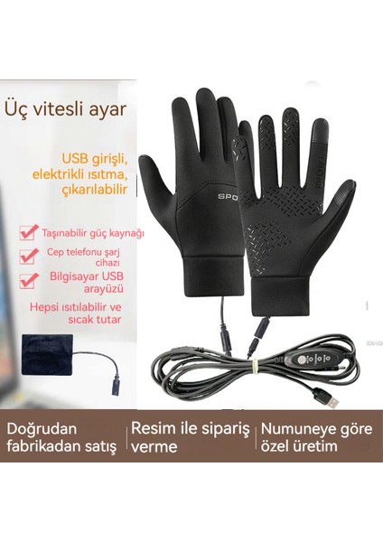 USB Isıtma Sıcak Eldivenler Bisiklet Eldivenleri (Yurt Dışından)