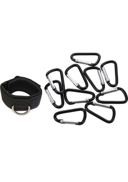 11 Pcs Aksesuarları 10 Pcs D Şekilli Snap Klip Ana Zincir Karter Kancası ve 1 Pcs Ayak Bileği Kayışı D-Ring Multi Gym Cable (Yurt Dışından) fiyatları