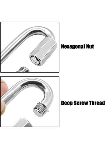 12 Paket Hızlı Bağlantı 5/32 Inç Ağır Hizmet Karabinası D Kamp Yürüyüşü Için Şekil Zinciri Bağlantıları Açık Ekipman Kilitleme (Yurt Dışından) fırsatları