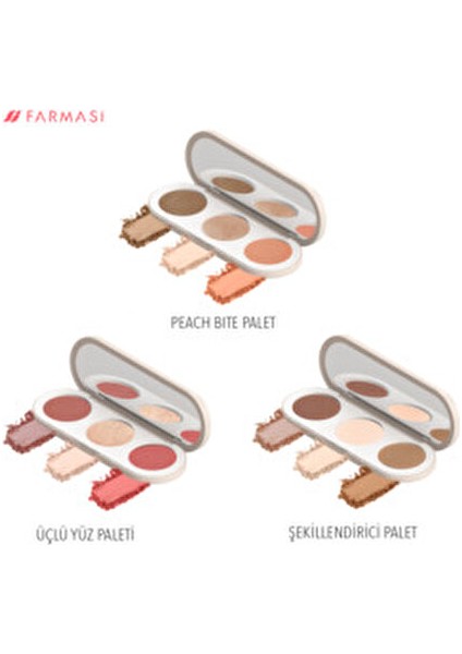 Peach Bite Palet Bronze Renkli 3'ü 1 Arada Kontür Aydınlatıcı Allık 13 gr modelleri