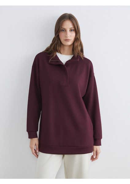 Yeni Sezon Dik Yaka Kadın Sweatshirt Tunik