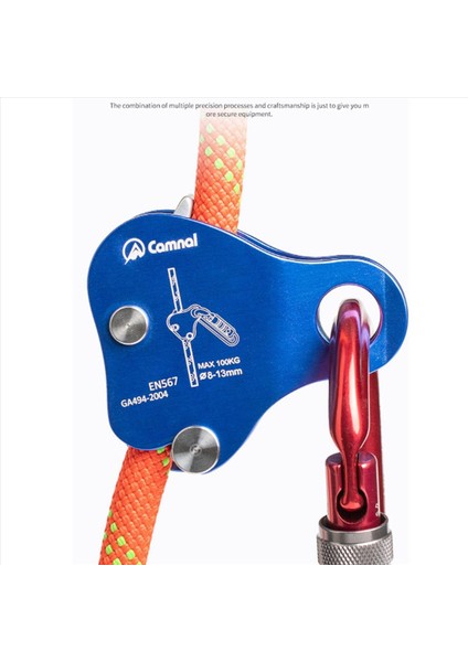 Camnal 3x Güvenlik Tırmanma Koruyucu Ascender 220LB Tırmanma Koruyucu Cihaz Halat Kavrama Açık Tırmanma Tulma 8-13MM Mavi (Yurt Dışından) modelleri