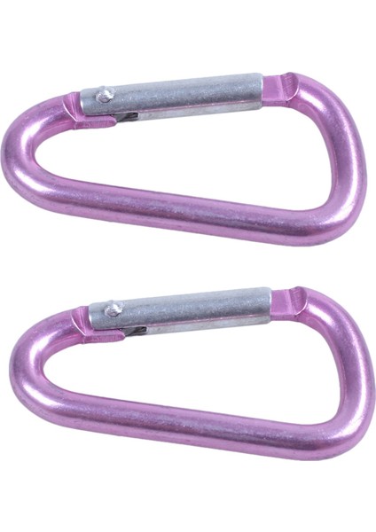 2x Pembe Alüminyum Alaşım D-Şekilli Yaylı Kapı Kapanma Karabinası (Yurt Dışından)