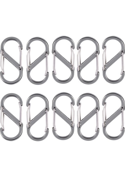 10 Pcs Mini S Şekil Kaynak Zinciri Karabin Sigorta Klipsleri (Gümüş) (Yurt Dışından)