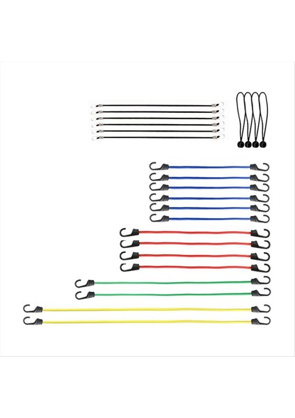 24PCS Hooks Halat Halat Bagaj Paketleme Kayışı Motosiklet Bisikleti Seyahat Kamp Yürüyüşü (Yurt Dışından)